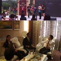 任達華琦琦夫婦出席房地產活動拍攝現(xiàn)場